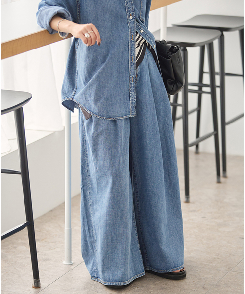 JOURNAL STANDARD(ジャーナルスタンダード)の「コーンデニムライトオンススーパーワイドパンツ(デニムパンツ・レディース・ネイビー/ブルー系その他・36/38)」の17枚目の写真