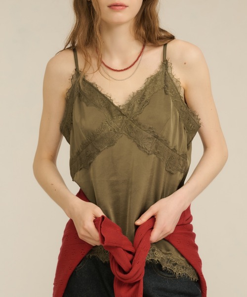 クロスレースキャミソール　新品未使用 セール】cross lace camisole / クロスレースキャミソール