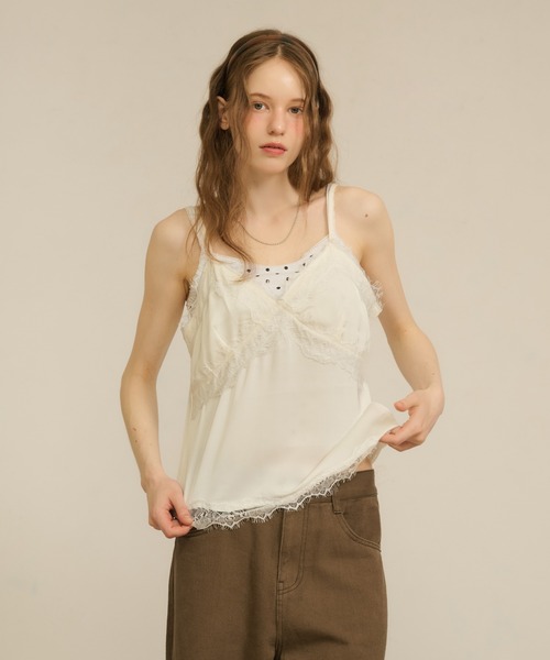 hazyl(ヘイジル)の「cross lace camisole / クロスレースキャミソール(キャミソール・レディース・ブラウン系その他/クリーム・フリー)」の18枚目の写真
