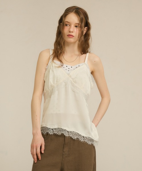 hazyl(ヘイジル)の「cross lace camisole / クロスレースキャミソール(キャミソール・レディース・ブラウン系その他/クリーム・フリー)」の20枚目の写真