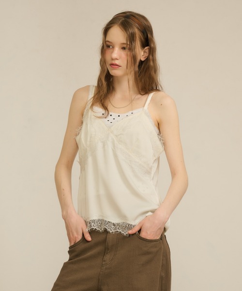 hazyl(ヘイジル)の「cross lace camisole / クロスレースキャミソール(キャミソール・レディース・ブラウン系その他/クリーム・フリー)」の21枚目の写真