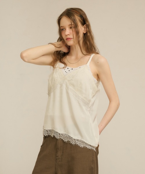 hazyl(ヘイジル)の「cross lace camisole / クロスレースキャミソール(キャミソール・レディース・ブラウン系その他/クリーム・フリー)」の22枚目の写真
