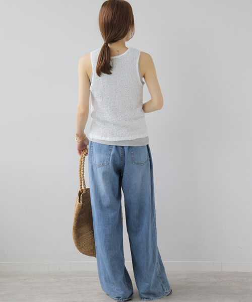JOURNAL STANDARD relume(ジャーナルスタンダード レリューム)の「シアーシャーリングタンク(タンクトップ・レディース・ホワイト/サックスブルー/ブラック・FREE)」の11枚目の写真