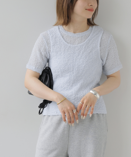 JOURNAL STANDARD relume(ジャーナルスタンダード レリューム)の「シアーシャーリングタンク(タンクトップ・レディース・ホワイト/サックスブルー/ブラック・FREE)」の18枚目の写真