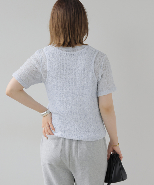 JOURNAL STANDARD relume(ジャーナルスタンダード レリューム)の「シアーシャーリングタンク(タンクトップ・レディース・ホワイト/サックスブルー/ブラック・FREE)」の20枚目の写真