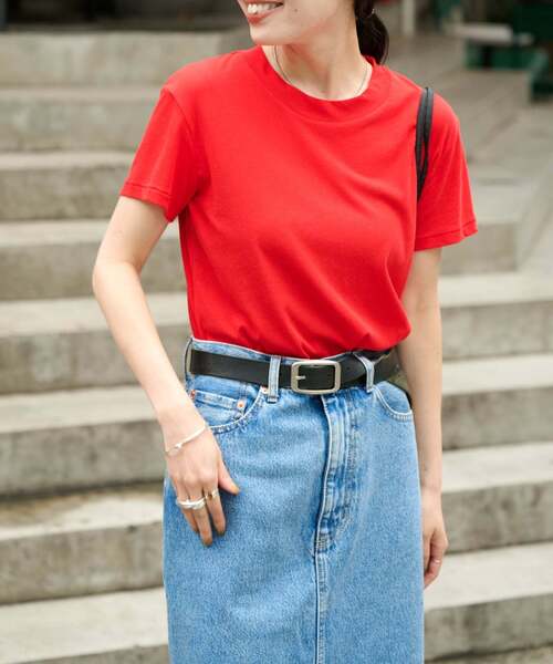 OUTDOOR PRODUCTS(アウトドアプロダクツ)の「新色追加 ハイツイストコットンコンパクトTEE(Tシャツ/カットソー・レディース・チョコ/ブルー系その他/レッド/オートミール/ホワイト/ブラック/ブルー・FREE)」の7枚目の写真