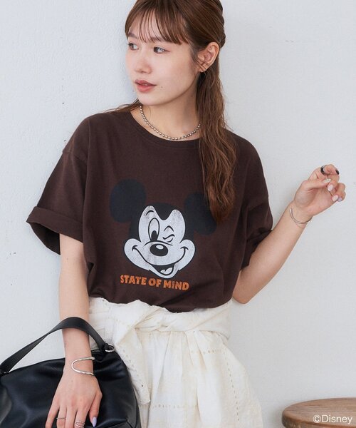 DISCOAT(ディスコート)の「【Enlude】DisneyヴィンテージプリントTシャツ《ユニセックス》(Tシャツ/カットソー・レディース・チャコールグレー/ブラウン/ライトベージュ/オフホワイト・FREE)」の4枚目の写真