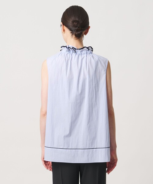 UNITED ARROWS（ユナイテッドアローズ）の「スタンド フリル ノースリーブ ブラウス ‐ウォッシャブル‐（シャツ/ブラウス・レディース・ホワイト/ライトブルー/ネイビー・FREE）」の15枚目の写真