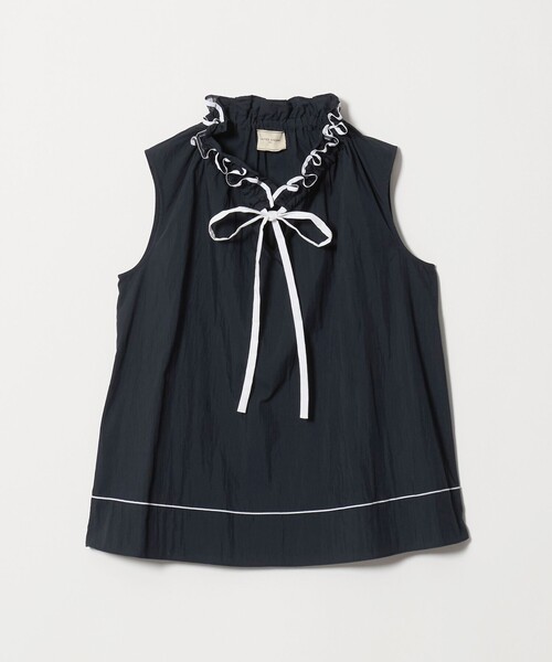 UNITED ARROWS（ユナイテッドアローズ）の「スタンド フリル ノースリーブ ブラウス ‐ウォッシャブル‐（シャツ/ブラウス・レディース・ホワイト/ライトブルー/ネイビー・FREE）」の16枚目の写真