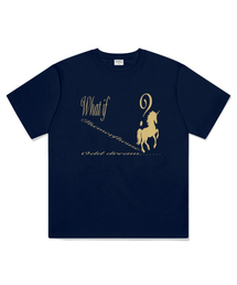 ワットイフユニコーン オーバーサイズ 半袖Tシャツ ネイビー