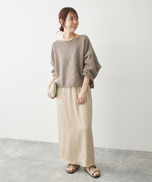 Spick & Span(スピックアンドスパン)の「《新色 / 追加》FOX/ALPACAルーズニット(ニット/セーター・レディース・ネイビー/モカ/ライトグリーン・FREE)」の5枚目の写真