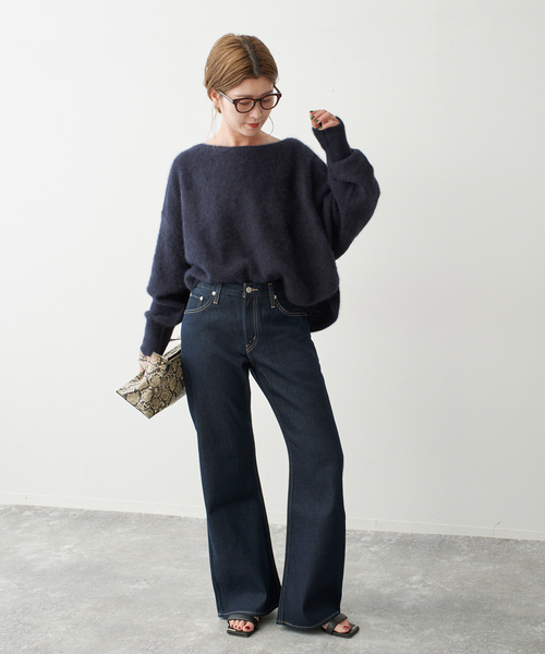 Spick & Span(スピックアンドスパン)の「《新色 / 追加》FOX/ALPACAルーズニット(ニット/セーター・レディース・ネイビー/モカ/ライトグリーン・FREE)」の6枚目の写真