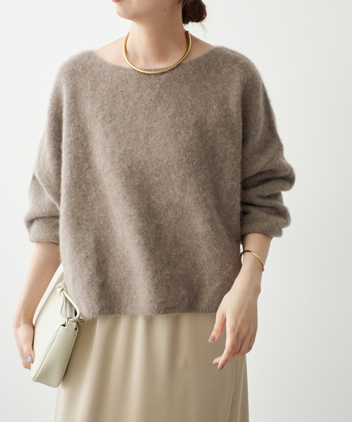 Spick & Span(スピックアンドスパン)の「《新色 / 追加》FOX/ALPACAルーズニット(ニット/セーター・レディース・ネイビー/モカ/ライトグリーン・FREE)」の8枚目の写真