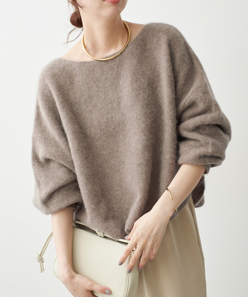 Spick & Span(スピックアンドスパン)の「《新色 / 追加》FOX/ALPACAルーズニット(ニット/セーター・レディース・ネイビー/モカ/ライトグリーン・FREE)」の9枚目の写真