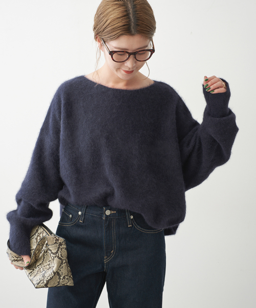 Spick & Span(スピックアンドスパン)の「《新色 / 追加》FOX/ALPACAルーズニット(ニット/セーター・レディース・ネイビー/モカ/ライトグリーン・FREE)」の16枚目の写真