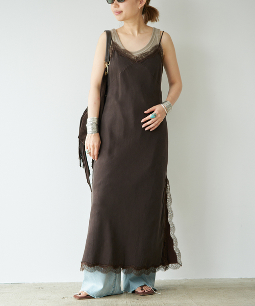 Deuxieme Classe(ドゥーズィエムクラス)の「Sophie Lace ドレス(ワンピース・レディース・ブラウン・36/38)」の1枚目の写真