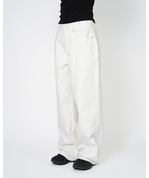 YOOU（ユー）の「LOOSE WIDE DENIM（デニムパンツ・レディース・ホワイト/ブルー・S/M）」の5枚目の写真