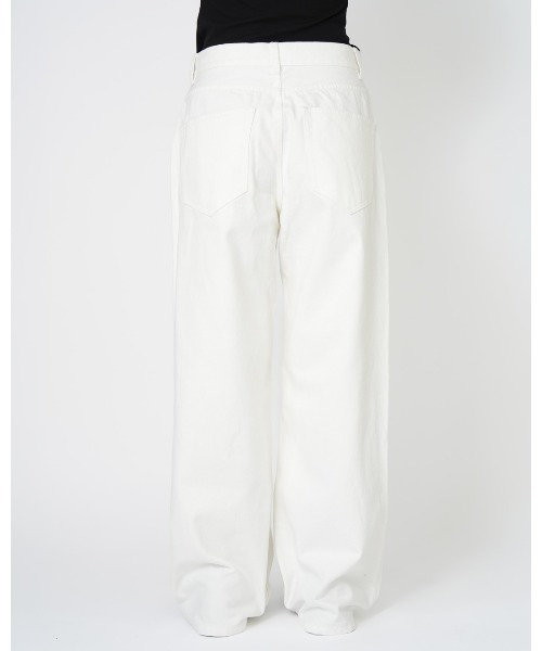 YOOU（ユー）の「LOOSE WIDE DENIM（デニムパンツ・レディース・ホワイト/ブルー・S/M）」の6枚目の写真