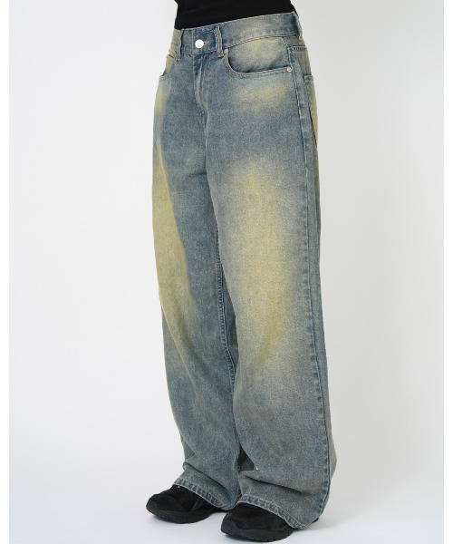 YOOU（ユー）の「LOOSE WIDE DENIM（デニムパンツ・レディース・ホワイト/ブルー・S/M）」の9枚目の写真