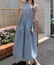 ノースリーブドローストリングワンピース