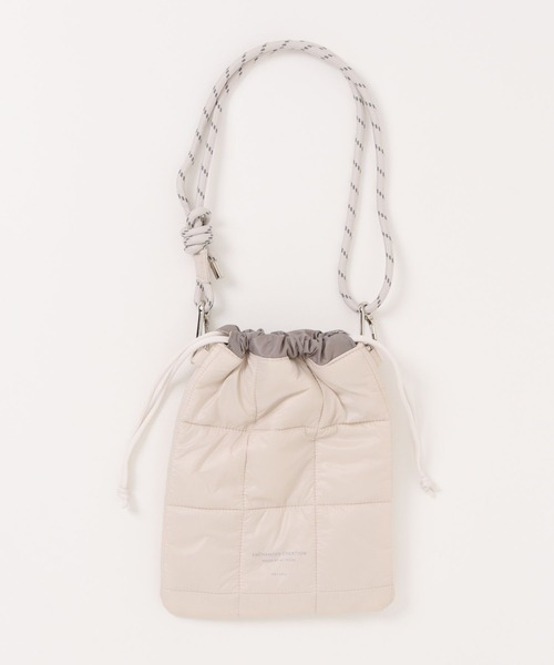 BONLECILL Marche(ボンルシールマルシェ)の「【BONLECILL Marche】《軽量》バイカラーキルトミニ巾着ショルダーバッグ(ショルダーバッグ・レディース・ブラック/ブラウン/アイボリー・FREE)」の22枚目の写真