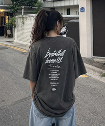 クォーター チームプレイ ガーメント ダイング ピグメント 半袖Tシャツ スモークチャコール