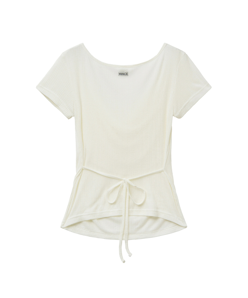 RENSE(レンセ)の「Drape String Tee Ivory(Tシャツ/カットソー・レディース・その他・OS)」の4枚目の写真
