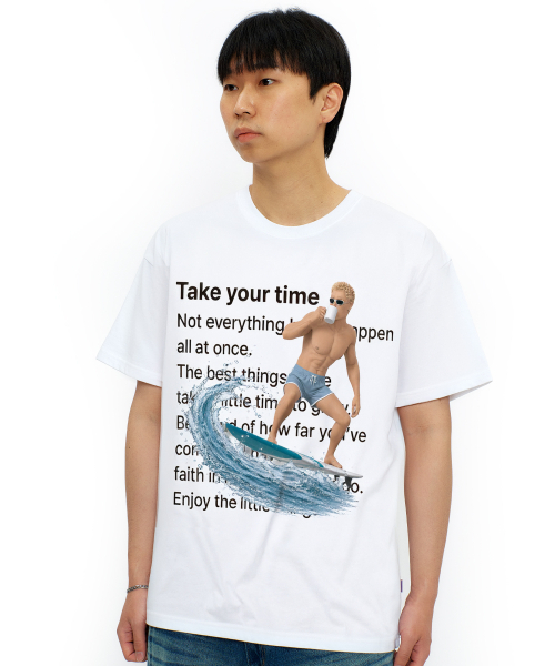LAUGHER（ラファー）の「サーファーガイTシャツ - ホワイト（Tシャツ/カットソー・レディース・ホワイト・MEDIUM/LARGE/X-LARGE）」の7枚目の写真