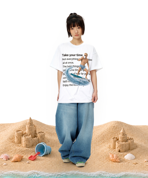 LAUGHER（ラファー）の「サーファーガイTシャツ - ホワイト（Tシャツ/カットソー・レディース・ホワイト・MEDIUM/LARGE/X-LARGE）」の8枚目の写真