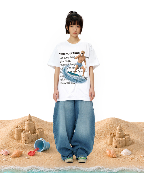 LAUGHER（ラファー）の「サーファーガイTシャツ - ホワイト（Tシャツ/カットソー・レディース・ホワイト・MEDIUM/LARGE/X-LARGE）」の9枚目の写真