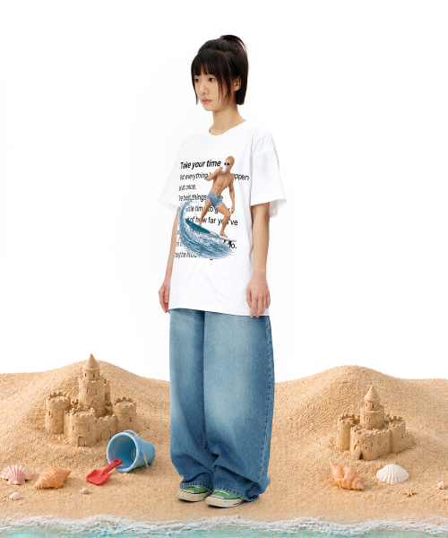 LAUGHER（ラファー）の「サーファーガイTシャツ - ホワイト（Tシャツ/カットソー・レディース・ホワイト・MEDIUM/LARGE/X-LARGE）」の10枚目の写真