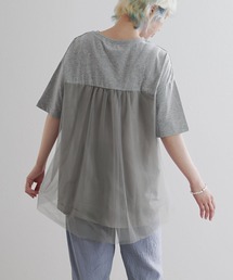 チュール切替 ロゴTシャツ