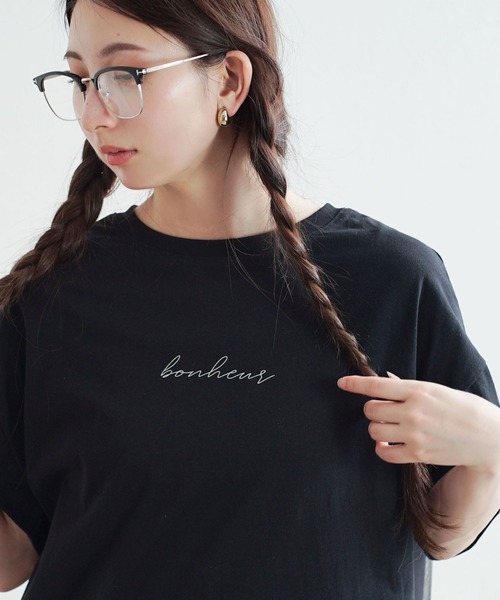 e-zakkamania stores（イーザッカマニアストアーズ）の「チュール切替 ロゴTシャツ（Tシャツ/カットソー・レディース・ブラック/杢グレー/アイボリー・フリー）」の20枚目の写真