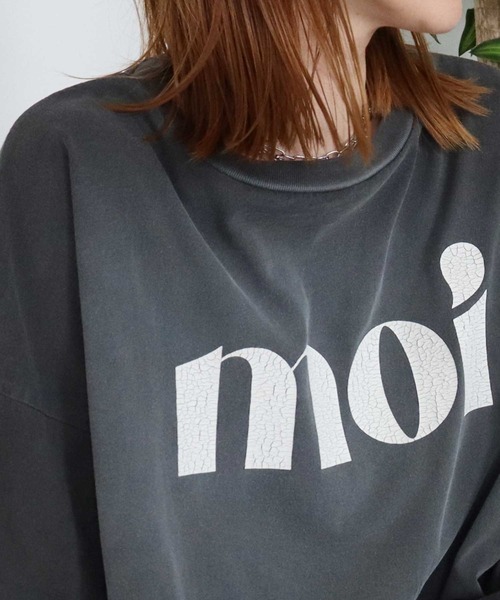 zena(ジェナ)の「moiヴィンテージロゴビッグTee(Tシャツ/カットソー・レディース・ブラウン/ブルー/アイボリー/チャコールグレー・FREE)」の17枚目の写真