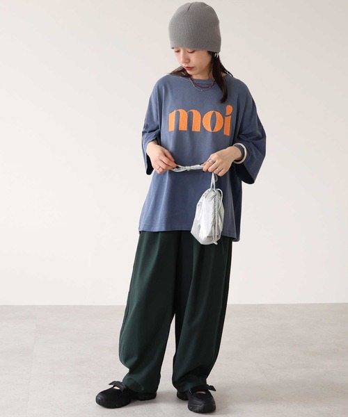 zena(ジェナ)の「moiヴィンテージロゴビッグTee(Tシャツ/カットソー・レディース・ブラウン/ブルー/アイボリー/チャコールグレー・FREE)」の7枚目の写真