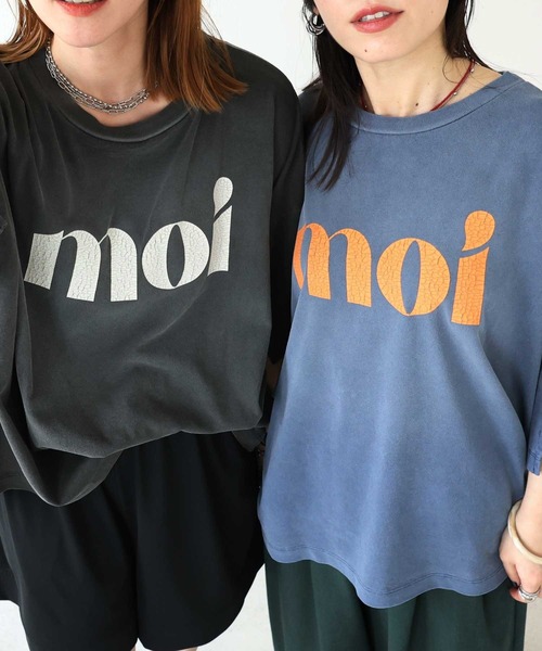 zena(ジェナ)の「moiヴィンテージロゴビッグTee(Tシャツ/カットソー・レディース・ブラウン/ブルー/アイボリー/チャコールグレー・FREE)」の10枚目の写真