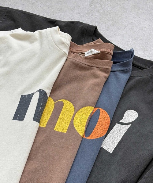 zena(ジェナ)の「moiヴィンテージロゴビッグTee(Tシャツ/カットソー・レディース・ブラウン/ブルー/アイボリー/チャコールグレー・FREE)」の12枚目の写真