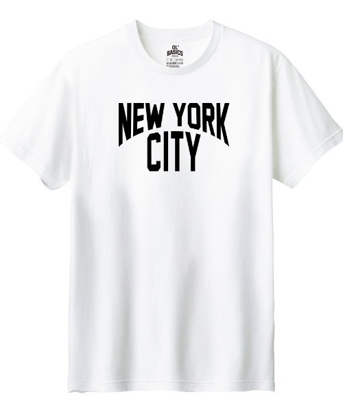 Ol' Basics(オールベーシックス)の「Ol' Basics(オール・ベーシックス) 半袖Tシャツ NEW YORK CITY ロゴ プリント 5.6オンス トップス カットソー メンズ ユニセックス(Tシャツ/カットソー・メンズ・ヘザーグレー/ブラック/ホワイト・XS/S/M/L/XL)」の1枚目の写真