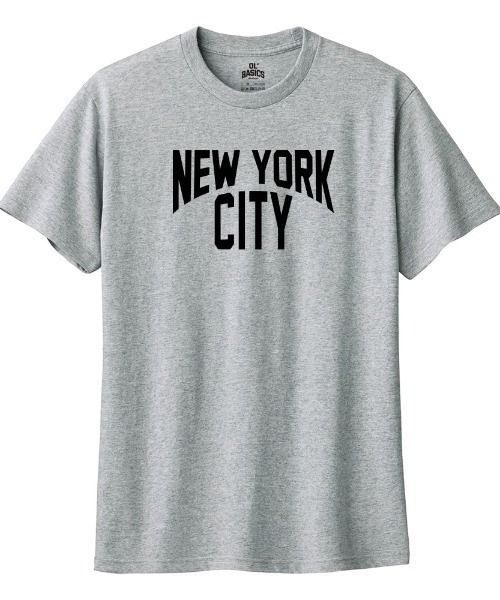 Ol' Basics(オールベーシックス)の「Ol' Basics(オール・ベーシックス) 半袖Tシャツ NEW YORK CITY ロゴ プリント 5.6オンス トップス カットソー メンズ ユニセックス(Tシャツ/カットソー・メンズ・ヘザーグレー/ブラック/ホワイト・XS/S/M/L/XL)」の3枚目の写真