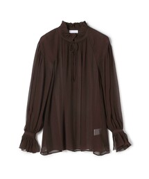 レディースのシャツ/ブラウス（ブラウン/茶色系・シルク）ファッション