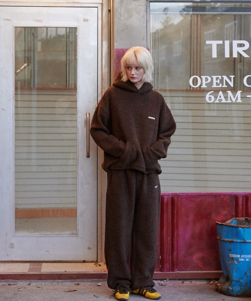 GREEN BUTTER(グリーンバター)の「TEDDY WOOL HOODIE(パーカー・レディース・ブラウン/ブルー/ベージュ・FREE)」の7枚目の写真