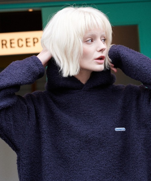 GREEN BUTTER(グリーンバター)の「TEDDY WOOL HOODIE(パーカー・レディース・ブラウン/ブルー/ベージュ・FREE)」の17枚目の写真
