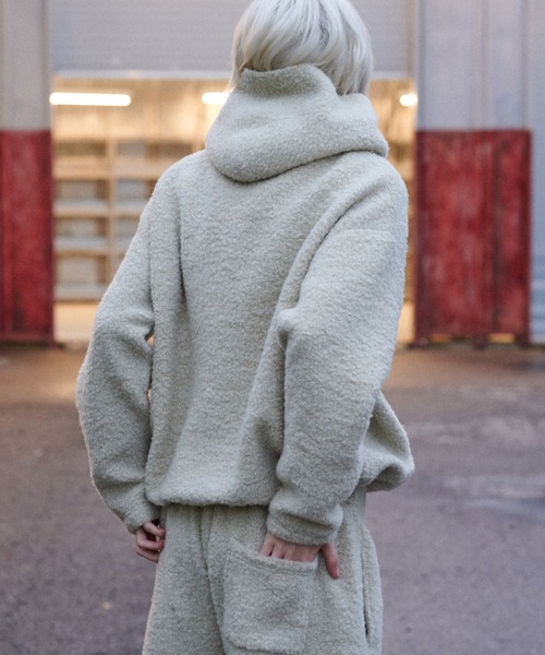 GREEN BUTTER(グリーンバター)の「TEDDY WOOL HOODIE(パーカー・レディース・ブラウン/ブルー/ベージュ・FREE)」の13枚目の写真