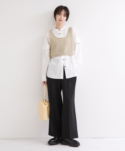 le cercle ADAM ET ROPE'(ルセルクルアダムエロペ)の「センタープレスストレートパンツ(スラックス・レディース・ブラック/ブラウン・S/M)」の3枚目の写真