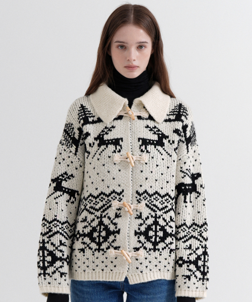 VLETI(ブレッティ)の「Nordic Toggle Botton Knit Cardigan (cream)(カーディガン/ボレロ・レディース・クリーム・FREE)」の1枚目の写真