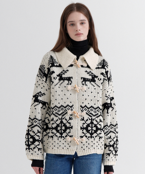 VLETI(ブレッティ)の「Nordic Toggle Botton Knit Cardigan (cream)(カーディガン/ボレロ・レディース・クリーム・FREE)」の2枚目の写真