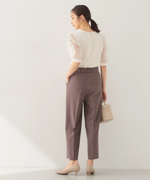 index(インデックス)の「【接触冷感/UVケア】オーガンフリルスリットトップス《洗濯機OK》(Tシャツ/カットソー・レディース・サンドベージュ/ホワイト系9/ネイビー/サックスブルー・36/38/40/42)」の19枚目の写真