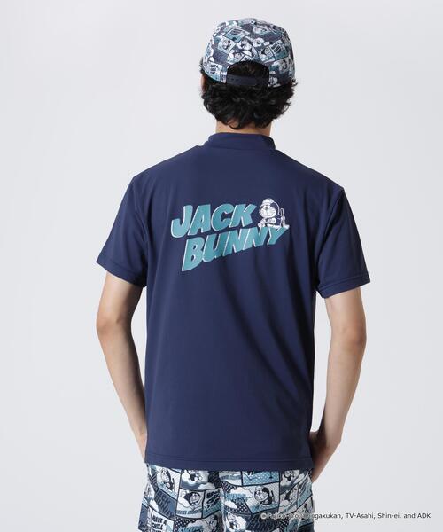Jack Bunny!!(ジャックバニー)の「【Jack Bunny!!】【ドラえもん】ストレッチジャガード半袖モックネックカットソー(Tシャツ/カットソー・メンズ・ネイビー/オレンジ/ホワイト・X-LARGE/XX-LARGE/MEDIUM/LARGE)」の1枚目の写真