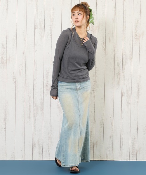 anap mimpi(アナップミンピ)の「シアートップス × キャミソールセット(アンサンブル・レディース・オフホワイト/ダークグレー・F)」の20枚目の写真
