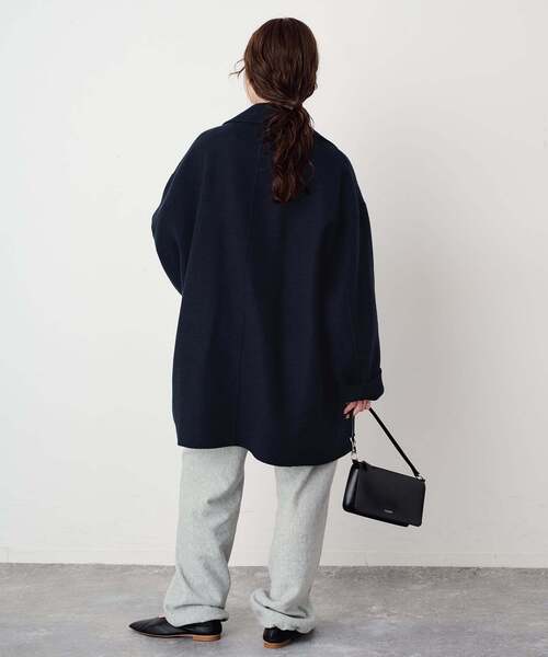 SLOBE IENA(スローブイエナ)の「《シリーズあり/追加》souple wool ダブルフェイスミドルコート(ピーコート・レディース・ネイビー/カーキ/ダークパープル/キャメル・FREE)」の21枚目の写真